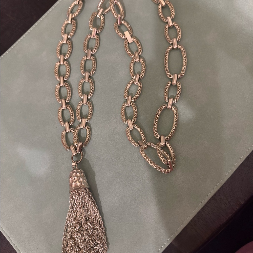 Kendra Scott Large Gold “Miller” Chain Necklace with removable Tassel